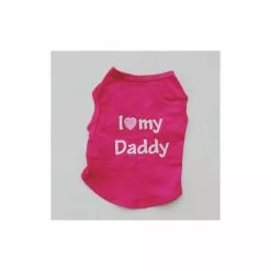Meilleure affaire 😍 Passionimaux59 Vêtement T-shirt Coton été I Love my Daddy pour Chien Chiot Chat 7 Couleurs - Rose Foncé - S 😉 -Bon plan Animalerie 3701491707788 1