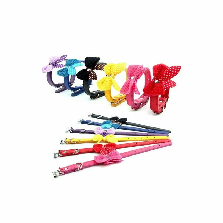 Bon marché 🧨 Passionimaux59 Collier Cuir Avec Nœud Papillon Pour Chien Chiot Chat Chaton - Rouge - S 🔥 4 Bon marché 🧨 Passionimaux59 Collier Cuir Avec Nœud Papillon Pour Chien Chiot Chat Chaton - Rouge - S 🔥 – Image 2