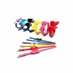 Grosses soldes 🤩 Passionimaux59 Collier Cuir Avec Nœud Papillon Pour Chien Chiot Chat Chaton - Violet - M ❤️