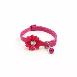 Sortie ❤️ Passionimaux59 Collier Nylon pour Chat Petit Chien Chiot Avec Fleur Et Grelot - Bleu Foncé 🧨 -Bon plan Animalerie 3701491710535 1