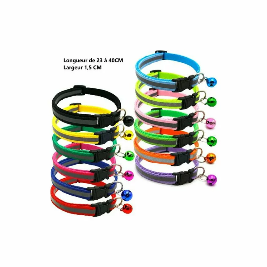 Promo ✔️ Passionimaux59 Collier Nylon réfléchissant Pour Chien Chat Chaton Chiot avec Grelot Large 1,5CM - Jaune Fluorescents ⭐ 3 Promo ✔️ Passionimaux59 Collier Nylon réfléchissant Pour Chien Chat Chaton Chiot avec Grelot Large 1,5CM - Jaune Fluorescents ⭐