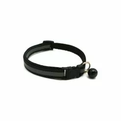 Le moins cher 🎁 Passionimaux59 Collier Nylon réfléchissant Pour Chien Chat Chaton Chiot avec Grelot Large 1,5CM - Noir ✨ -Bon plan Animalerie 3701491710610 2