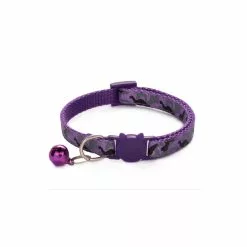 Vente flash 🧨 Passionimaux59 Collier nylon réfléchissant camouflage anti-étranglement Grelot chat chaton - Violet 🤩