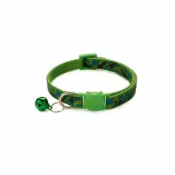 Vente flash ⌛ Passionimaux59 Collier nylon réfléchissant camouflage anti-étranglement Grelot chat chaton - Vert 🎁