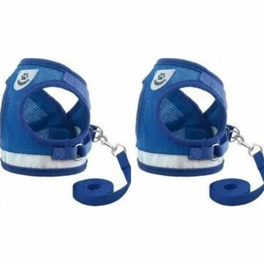 Budget 🎉 Passionimaux59 Lot de 2 Harnais Souple Respirant Réfléchissant + Laisse Couleur Bleu Taille XL 🥰 3 Budget 🎉 Passionimaux59 Lot de 2 Harnais Souple Respirant Réfléchissant + Laisse Couleur Bleu Taille XL 🥰
