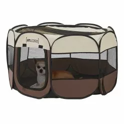 Meilleure affaire 😍 Parc pliable Telford pour animaux de compagnie 58 x 114 x 114 cm [en.casa] 🤩