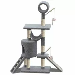 Meilleur prix ⌛ VOUNOT Arbre à Chat 154cm avec Griffoir Plateforme Niche XXL Gris ⌛
