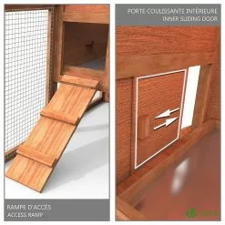 Budget ✨ VOUNOT Poulailler en Bois avec Pondoir et Perchoir Accueillant 2 Poules 🥰 -Bon plan Animalerie 8431252021017 4