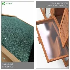 Budget ✨ VOUNOT Poulailler en Bois avec Pondoir et Perchoir Accueillant 2 Poules 🥰 -Bon plan Animalerie 8431252021017 6