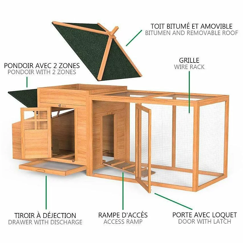 Acheter 👍 VOUNOT Grand poulailler en Bois avec Pondoir et Perchoir ✨ 6 Acheter 👍 VOUNOT Grand poulailler en Bois avec Pondoir et Perchoir ✨ – Image 4