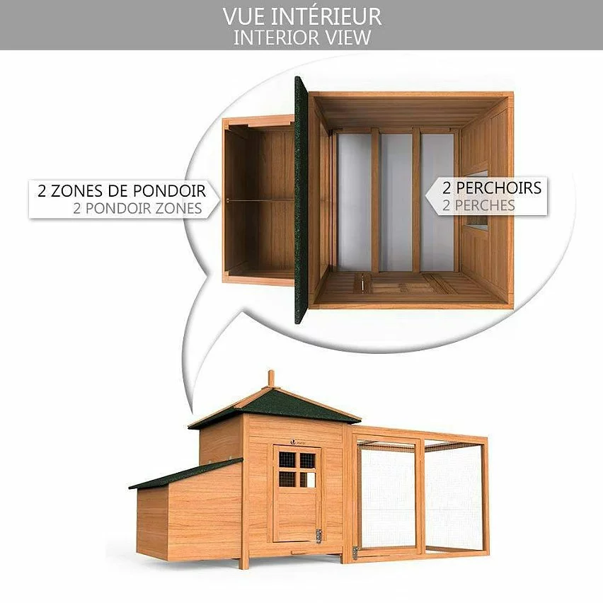 Acheter 👍 VOUNOT Grand poulailler en Bois avec Pondoir et Perchoir ✨ 7 Acheter 👍 VOUNOT Grand poulailler en Bois avec Pondoir et Perchoir ✨ – Image 5