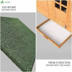 Acheter 👍 VOUNOT Grand poulailler en Bois avec Pondoir et Perchoir ✨ 14 Acheter 👍 VOUNOT Grand poulailler en Bois avec Pondoir et Perchoir ✨ -Bon plan Animalerie 8431252021284 6