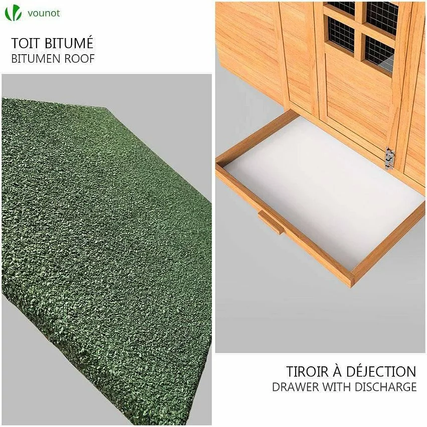 Acheter 👍 VOUNOT Grand poulailler en Bois avec Pondoir et Perchoir ✨ 8 Acheter 👍 VOUNOT Grand poulailler en Bois avec Pondoir et Perchoir ✨ – Image 6