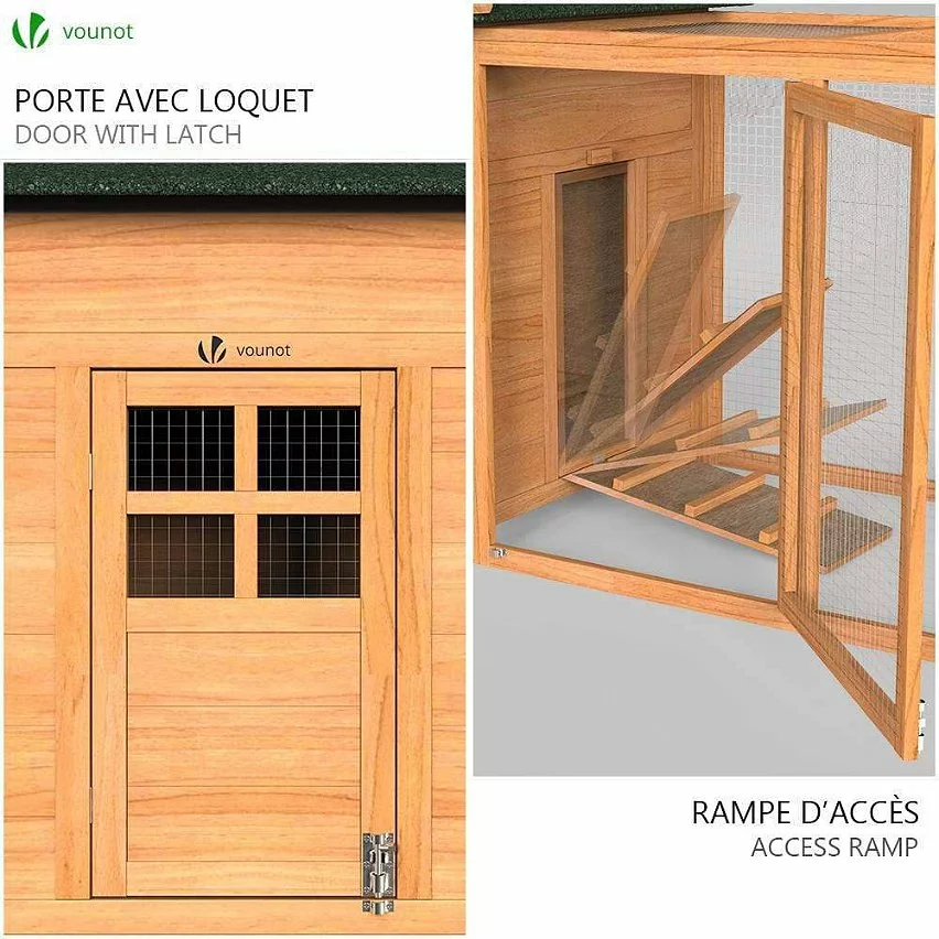 Acheter 👍 VOUNOT Grand poulailler en Bois avec Pondoir et Perchoir ✨ 9 Acheter 👍 VOUNOT Grand poulailler en Bois avec Pondoir et Perchoir ✨ – Image 7